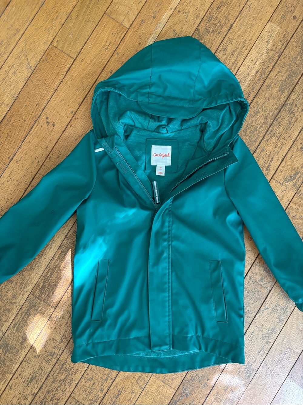 Cat & Jack Teal Hooded Raincoat for Kids